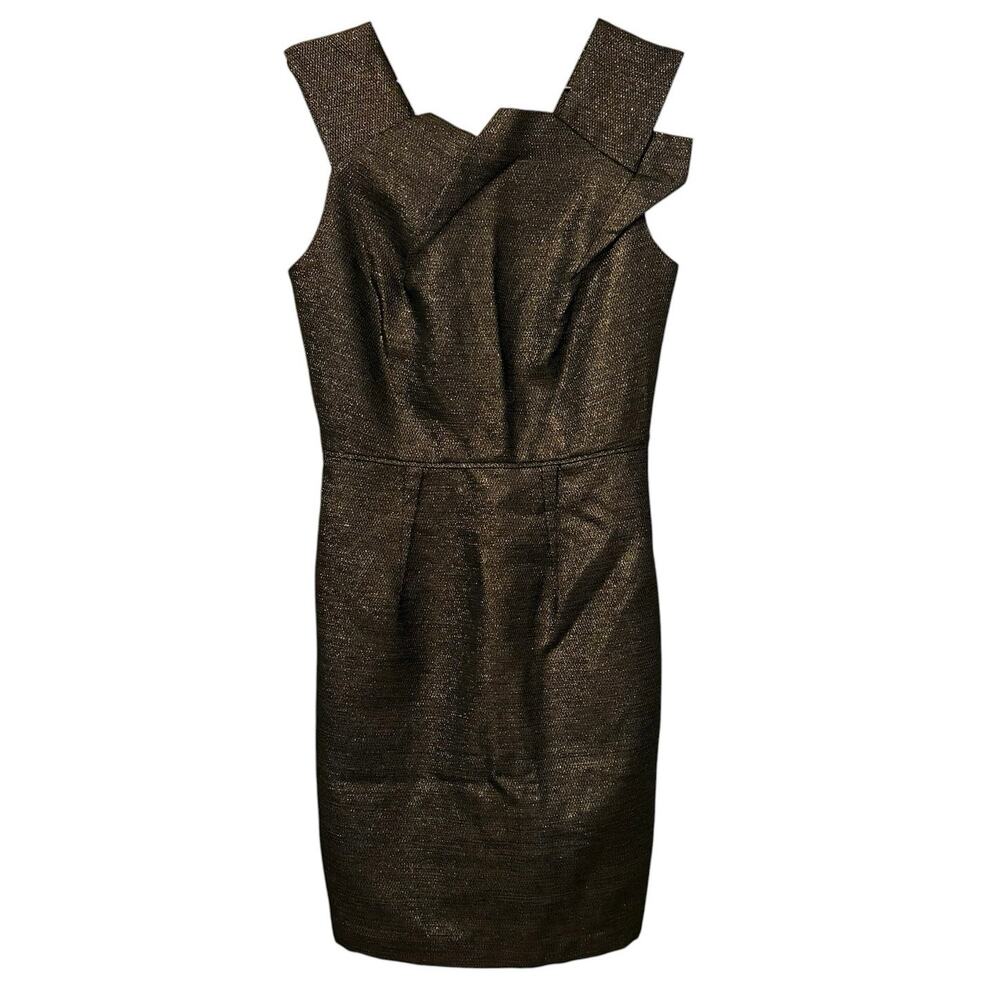 W118 By Walter Baker Metallic Black & Gold Shimmer Mini Cocktail Dress S